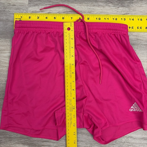 adidas Pink with White Embroidered Logo Elastic Drawstring Waist Shorts Size S - Picture 9 of 11